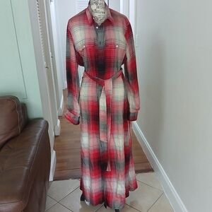 Polo Ralph Laurent Plaid Long Sleeve‎ Shirtdress
